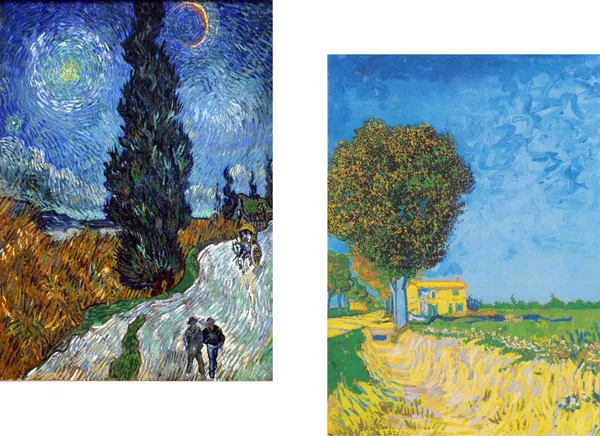 �Roads_with_Cypress_and_Star_near_Arles,_Framed,_Wall_D�cor,_Multicolor