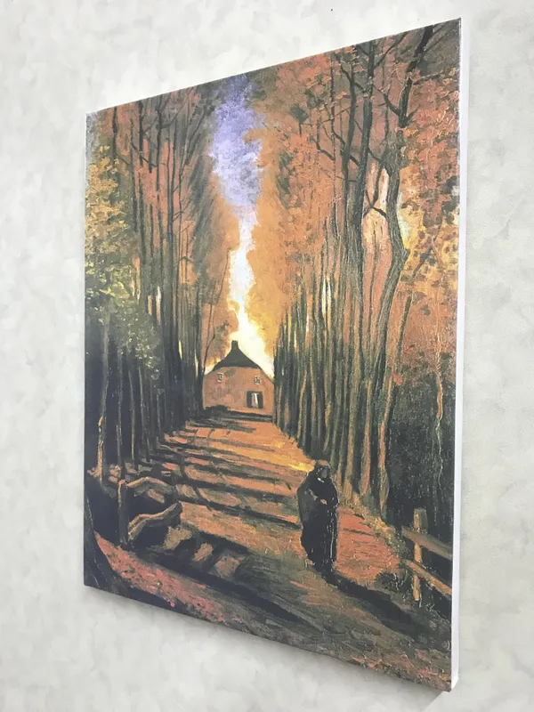 �Church_in_Nuenen_&_Avenue_of_Poplars,_Framed,_Wall_D�cor,_Multicolor