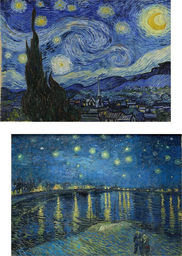 �Starry_Night-_the_Famous_Duo,_Framed,_Wall_D�cor,_Multicolor