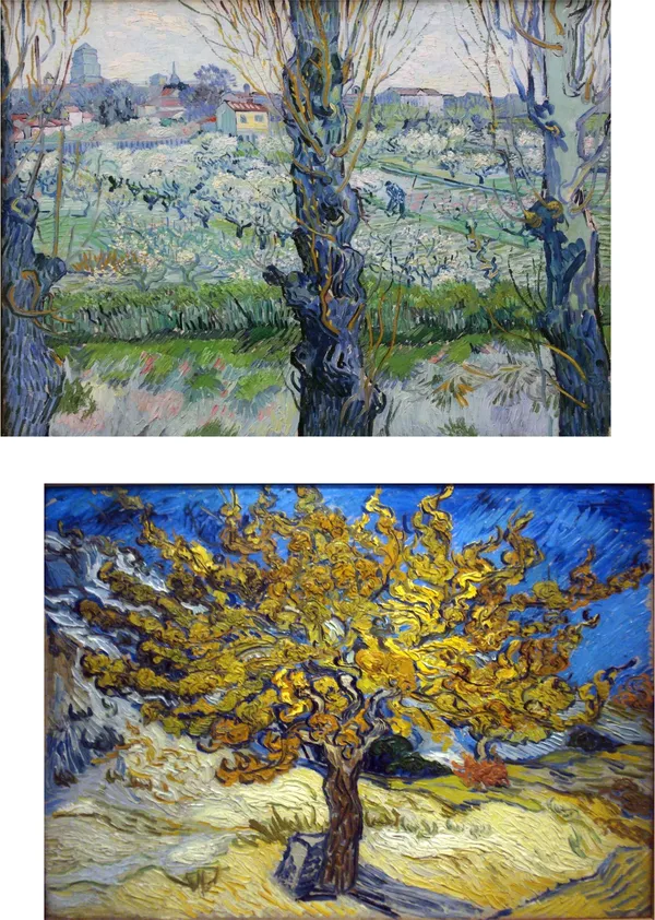 Set_of_2_Multicolor,_View_of_Arles_&_Mulberry_Tree,_Paintings_by_Van_Gogh,_Framed_CanvasFramed,_Wall_D�cor,_Multicolor