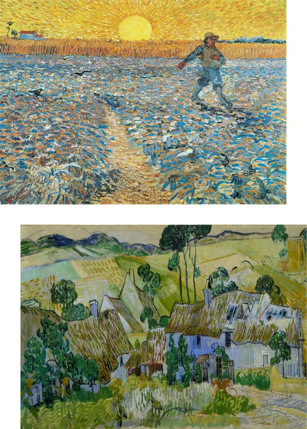 Multicolor,_The_Sower_&_Farms_Near_Auvers,_Paintings_by_Van_Gogh,_Framed_Canvas,_Set_of_2Framed,_Wall_D�cor,_Multicolor