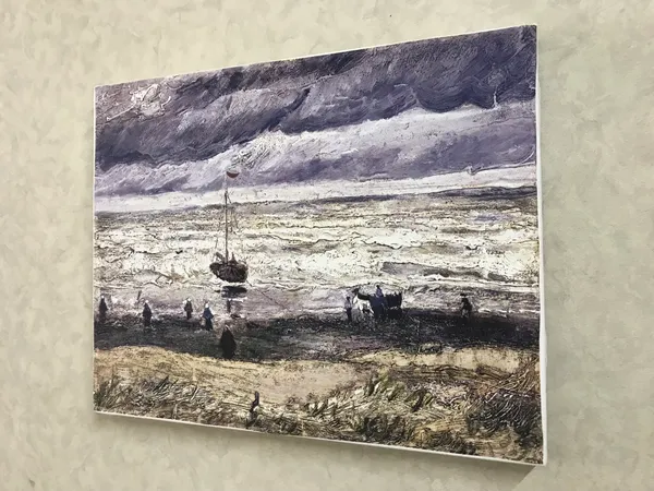 Beach_at_Scheveningen_in_Stormy_Weather,_1882,_A_Painting_by_Van_Gogh,_Framed_Canvas,_Multicolor