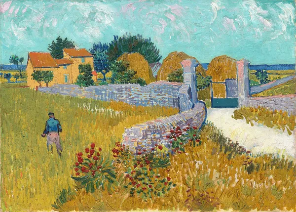 Farmhouse_in_Provence_1888_,_A_Painting_by_Van_Gogh,_Framed_Canvas,_Wall_Decor,_Multicolor