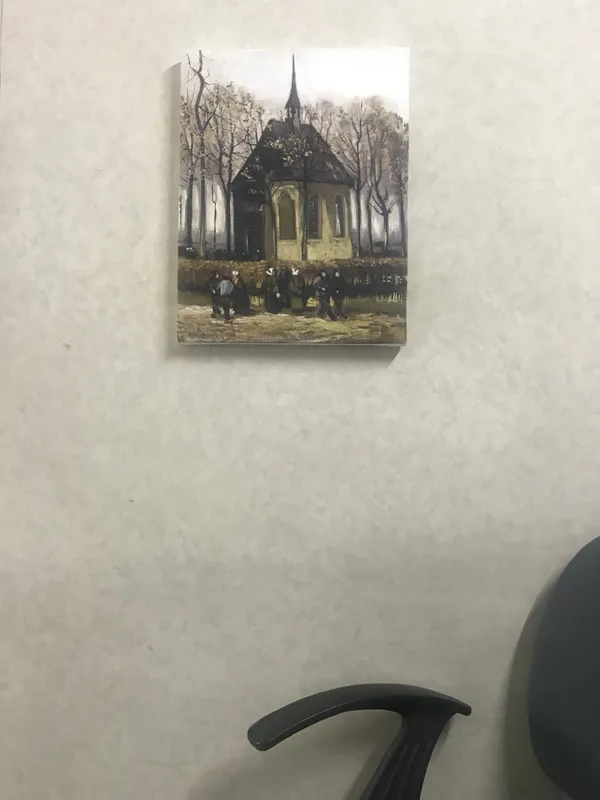 Congregation_Leaving_the_Reformed_Church_1884,_A_Painting_by_Van_Gogh,_Framed_Canvas,_Multicolor