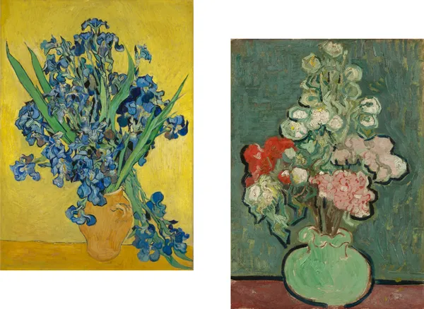 Vase_with_Irises_&_Vase_with_Flowers,_Paintings_by_Van_Gogh,_Framed_Canvas,_Set_of_2,_Multicolor