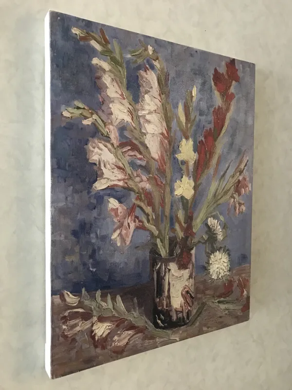 Vases_with_Gladioli_and_Chinese_Asters,_Paintings_by_Van_Gogh,_Framed_Canvas,_Set_of_2,_Multicolor