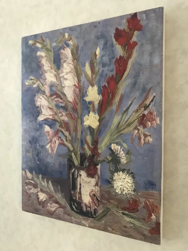 Vases_with_Gladioli_and_Chinese_Asters,_Paintings_by_Van_Gogh,_Framed_Canvas,_Set_of_2,_Multicolor