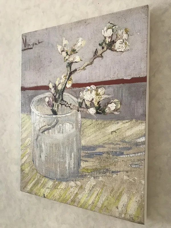 Flowering_Almonds_&_Vase_with_Cornflowers,_Paintings_by_Van_Gogh,_Framed_Canvas,_Set_of_2,_Multicolor