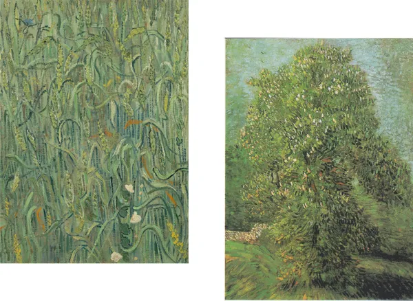 Ears_of_Wheat_&_Chestnut_Tree_in_Blossom,_Paintings_by_Van_Gogh,_Framed_Canvas,_Set_of_2,_Multicolor