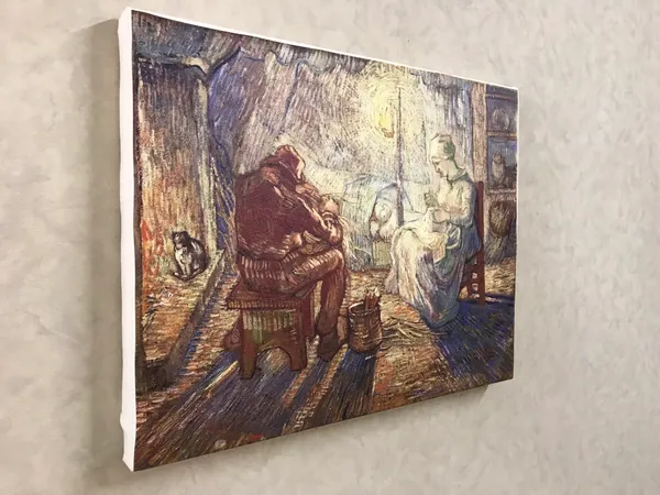 �Evening_&_Weaver,_Paintings_by_Van_Gogh,_Framed_Canvas,_Set_of_2,_Multicolor