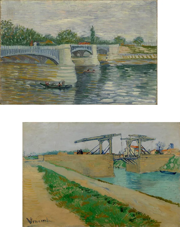 �The_Bridge_at_Courbevoie_&_the_Langlois_Bridge,_Paintings_by_Van_Gogh,_Framed_Canvas,_Set_of_2,_Multicolor