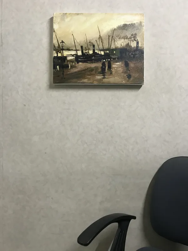 Amsterdam_Scene_&_Fishing_Boats_on_the_Beach,_Paintings_by_Van_Gogh,_Framed_Canvas,_Set_of_2,_Multicolor