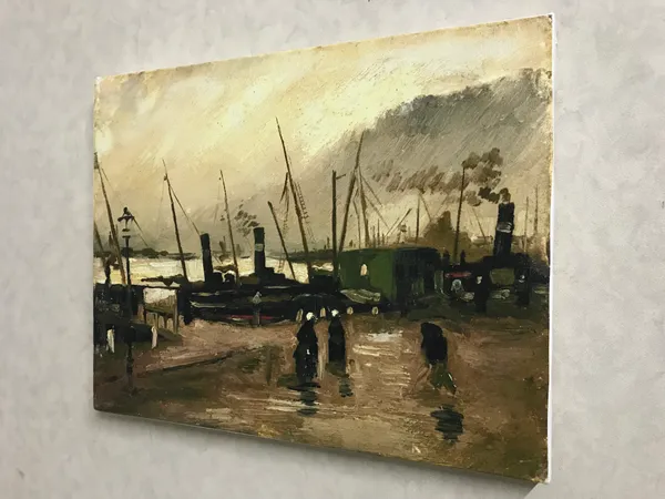 Amsterdam_Scene_&_Fishing_Boats_on_the_Beach,_Paintings_by_Van_Gogh,_Framed_Canvas,_Set_of_2,_Multicolor