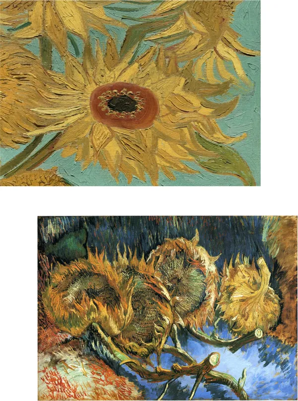 Sunflowers_&_Sunflowers_Gone_To_Seed,_Paintings_by_Van_Gogh,_Framed_Canvas,_Set_of_2,_Multicolor