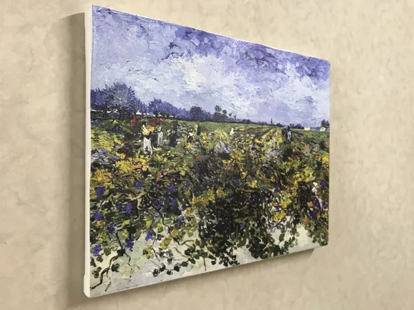 �Green_Vineyard,_Cypress_&_Wheatfield,_Paintings_by_Van_Gogh,_Framed_Canvas,_Set_of_2,_Multicolor