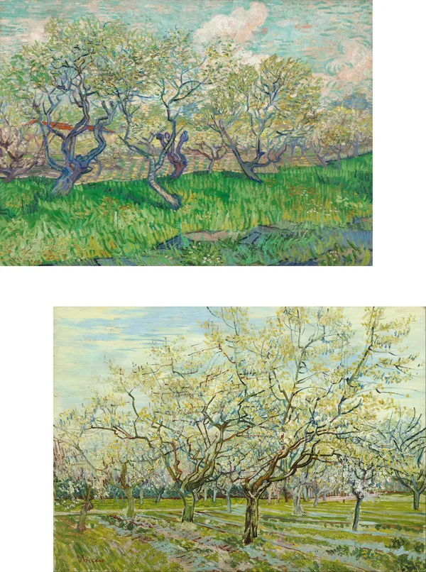 �Orchard_in_Blossom_&_the_White_Orchard,_Paintings_by_Van_Gogh,_Framed_Canvas,_Set_of_2,_Multicolor