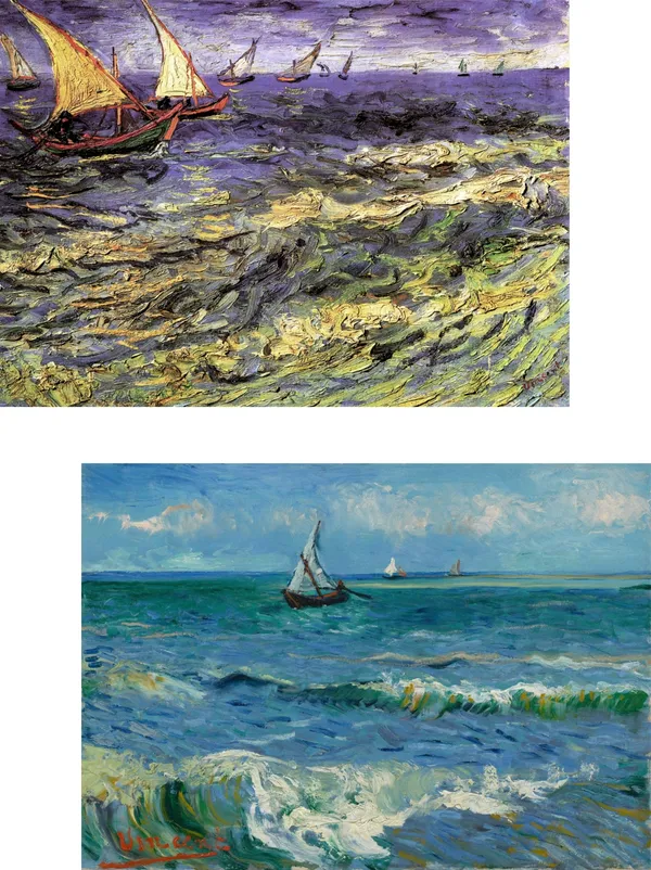 Seascapes_at_Les_Saintes-Maries,_Paintings_by_Van_Gogh,_Framed_Canvas,_Set_of_2,_Multicolor