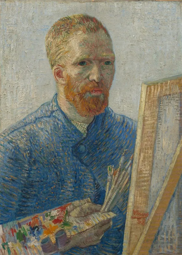 Self-Portrait_As_A_Painter_1888,_A_Painting_by_Van_Gogh,_Framed_Canvas,_Wall_Decor,_Multicolor
