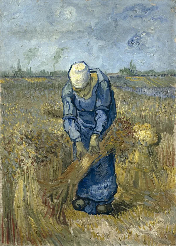 Peasant_Woman_Bruising_Flax_1889,_A_Painting_by_Van_Gogh,_Framed_Canvas,_Wall_Decor,_Multicolor