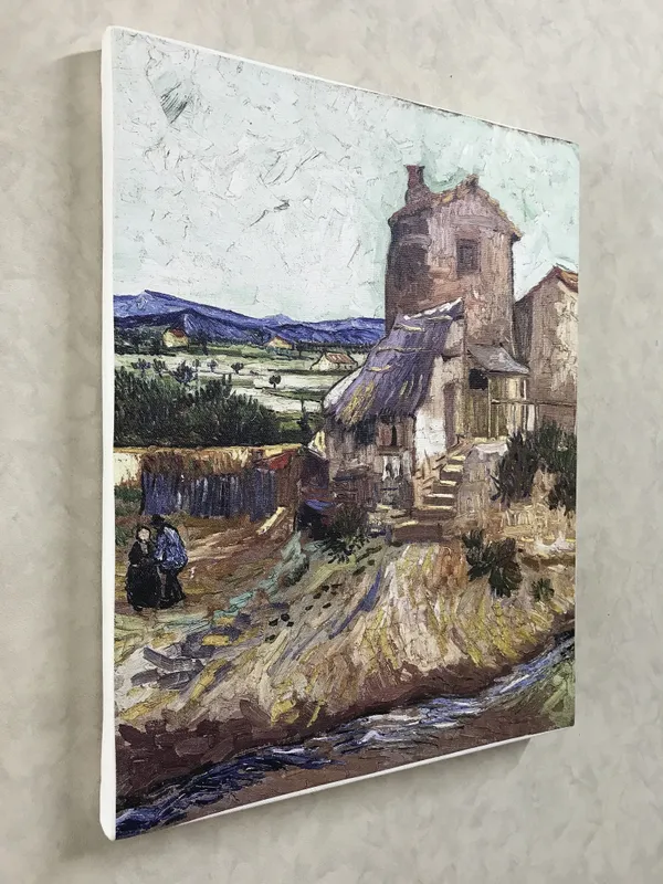 La_Maison_De_La_Crau,_The_Old_Mill_1888,_A_Painting_by_Van_Gogh,_Framed_Canvas,_Wall_Decor,_Multicolor