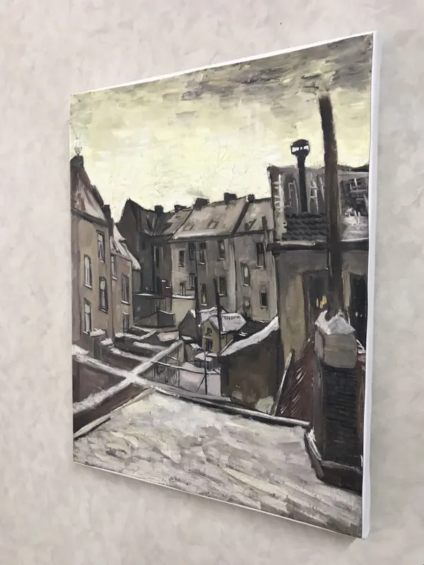 Houses_Seen_From_the_Back_1886,_A_Painting_by_Van_Gogh,_Framed_Canvas,_Wall_Decor,_Multicolor