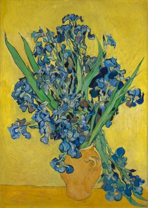 Vase_with_Irises_1890,_A_Painting_by_Van_Gogh,_Framed_Canvas,_Wall_Decor,_Multicolor