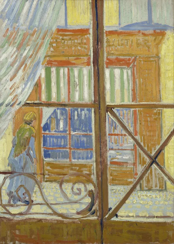 View_of_A_Butchers_Shop_1888,_A_Painting_by_Van_Gogh,_Framed_Canvas,_Wall_Decor,_Multicolor