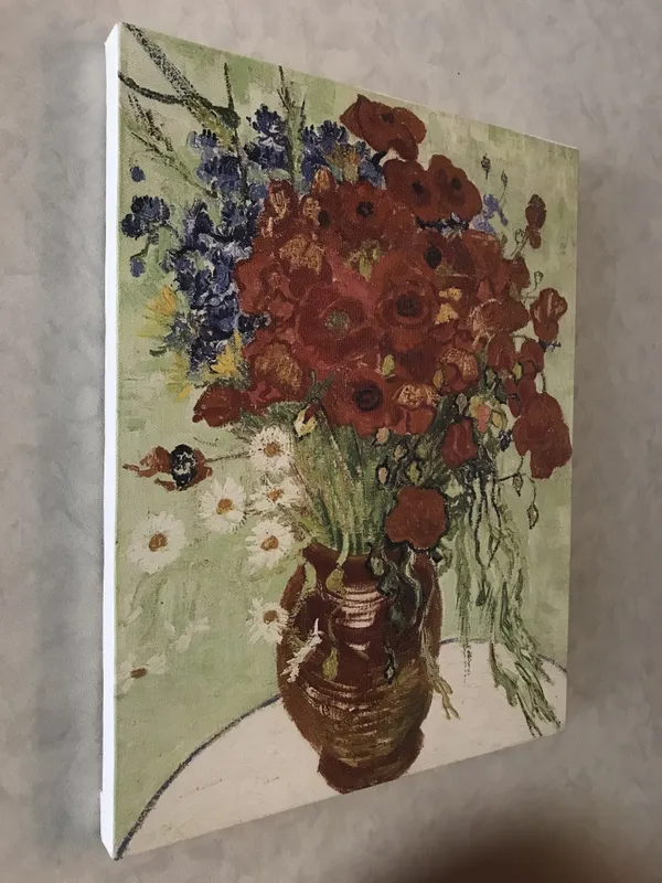 Vase_with_Cornflowers_and_Poppies_1887,_A_Painting_by_Van_Gogh,_Framed_Canvas,_Multicolor