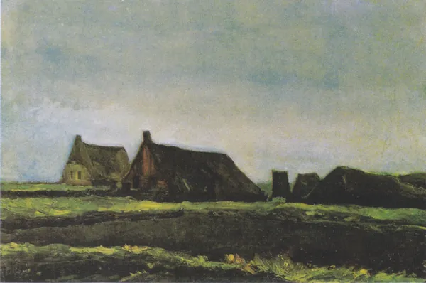 Cottages_1883,_A_Painting_by_Van_Gogh,_Framed_Canvas,_Wall_Decor,_Multicolor