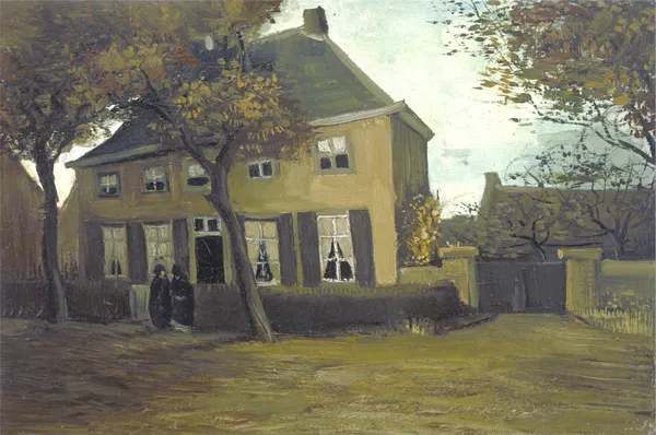 The_Vicarage_at_Nuenen_1885,_A_Painting_by_Van_Gogh,_Framed_Canvas,_Wall_Decor,_Multicolor