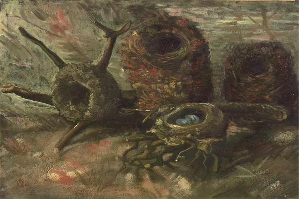 Birds_Nests_1885,_A_Painting_by_Van_Gogh,_Framed_Canvas,_Wall_Decor,_Multicolor