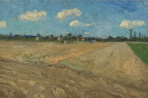 Ploughed_Fields_the_Furrows_1888,_A_Painting_by_Van_Gogh,_Framed_Canvas,_Wall_Decor,_Multicolor