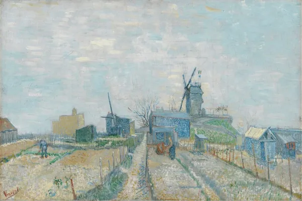 Montmartre:_Windmills_and_Allotments_1887,_A_Painting_by_Van_Gogh,_Framed_Canvas,_Wall_Decor,_Multicolor