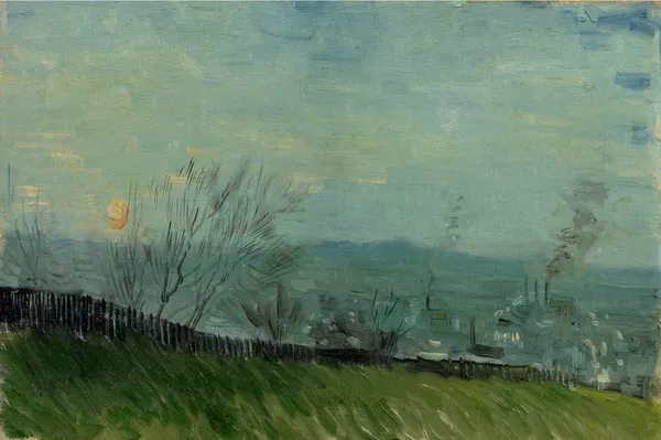 Sunset_in_Montmartre_1887,_A_Painting_by_Van_Gogh,_Framed_Canvas,_Wall_Decor,_Multicolor