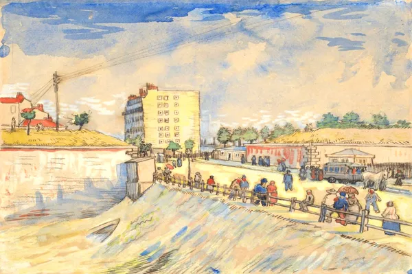 Gate_in_the_Paris_Ramparts_1887,_A_Painting_by_Van_Gogh,_Framed_Canvas,_Wall_Decor,_Multicolor