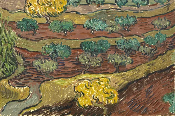 Olive_Trees_on_A_Hillside_1889,_A_Painting_by_Van_Gogh,_Framed_Canvas,_Wall_Decor,_Multicolor