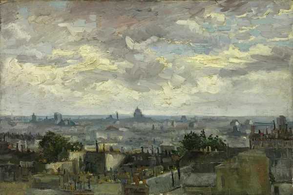 View_of_Paris_1886,_A_Painting_by_Van_Gogh,_Framed_Canvas,_Wall_Decor,_Multicolor