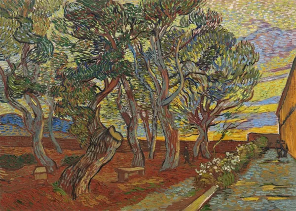 Garden_of_the_Asylum_1889,_A_Painting_by_Van_Gogh,_Framed_Canvas,_Wall_Decor,_Multicolor
