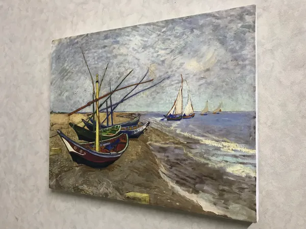 Fishing_Boats_on_the_Beach_1888,_A_Painting_by_Van_Gogh,_Framed_Canvas,_Wall_Decor,_Multicolor