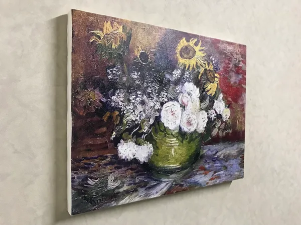 Still_Life_with_Roses_&_Sunflowers_1886,_A_Painting_by_Van_Gogh,_Framed_Canvas,_Wall_Decor,_Multicolor
