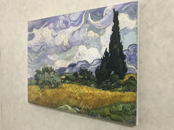 Cypress_and_the_Wheatfield_1889,_A_Painting_by_Van_Gogh,_Framed_Canvas,_Wall_Decor,_Multicolor