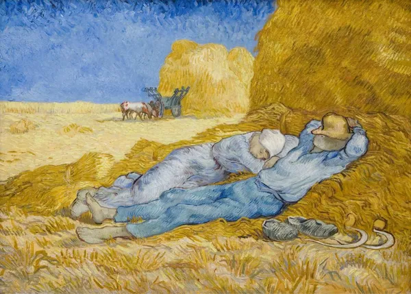 Farmers_Rest_in_Harvest_Season_1890,_A_Painting_by_Van_Gogh,_Framed_Canvas,_Wall_Decor,_Multicolor