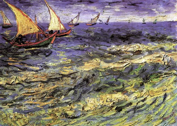 Seascape_at_Saintes_Maries_1888,_A_Painting_by_Van_Gogh,_Framed_Canvas,_Wall_Decor,_Multicolor