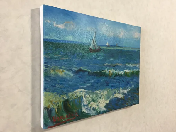 Seascape_Near_Les_Saintes-Maries_1888,_A_Painting_by_Van_Gogh,_Framed_Canvas,_Wall_Decor,_Multicolor