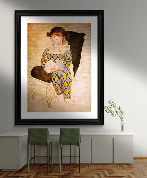 Paul_in_A_Clown_Suit_1924,_A_Painting_by_Pablo_Picasso,_Framed,_Wall_Decor,_Multicolor