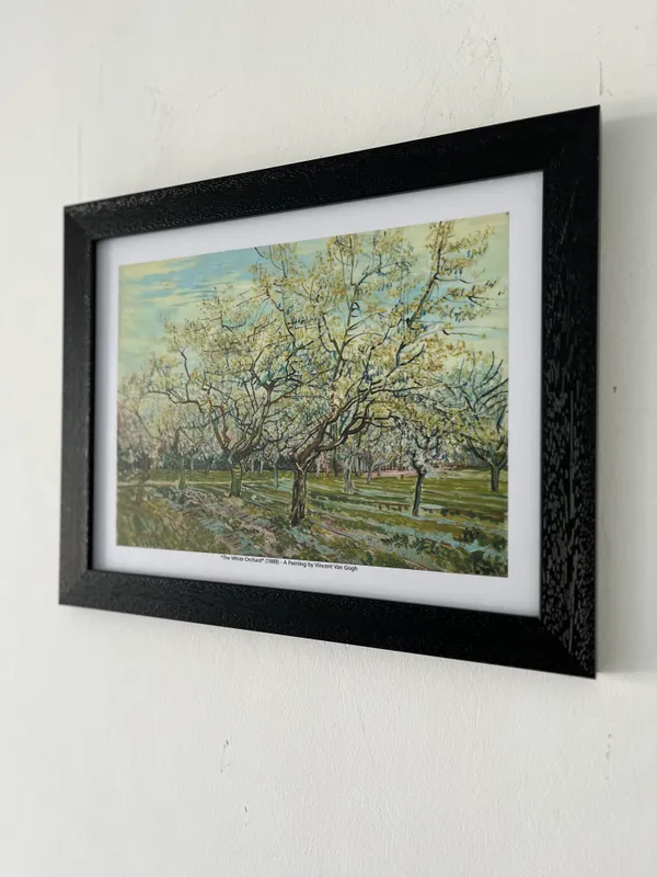 The_White_Orchard_1888,_A_Painting_by_Van_Gogh,_Framed,_Wall_Decor,_Multicolor