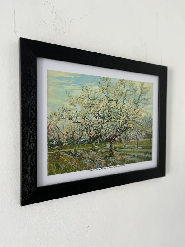 The_White_Orchard_1888,_A_Painting_by_Van_Gogh,_Framed,_Wall_Decor,_Multicolor