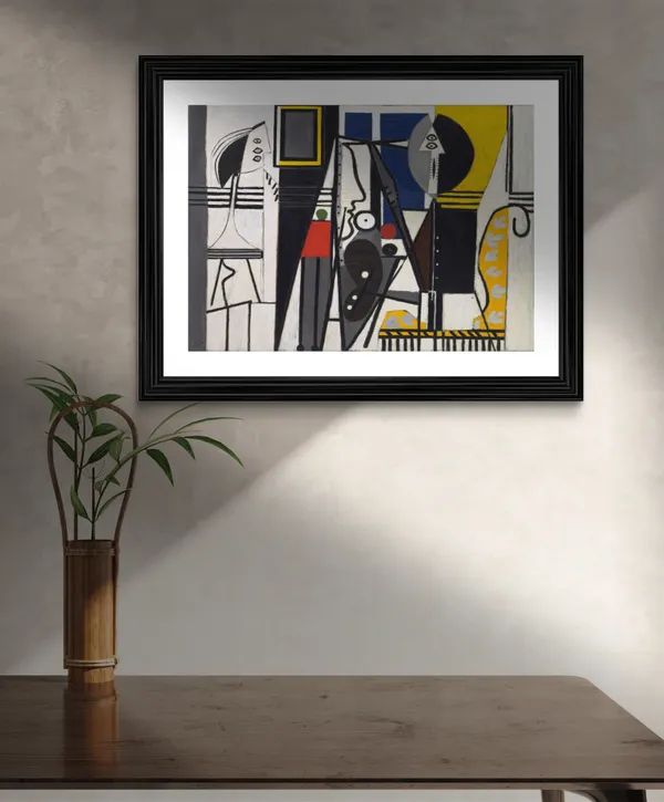 Painter_and_Model_1928,_A_Painting_by_Pablo_Picasso,_Framed,_Wall_Decor,_Multicolor