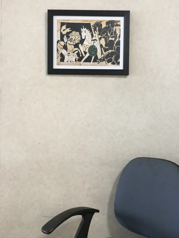 Four_Horses*_-Set_of_2_Paintings_by_M.F._Husain,_Framed,_Wall_Decor,_Multicolor