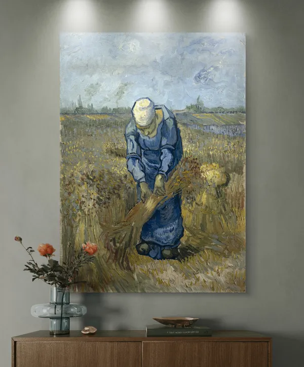 Sheaf-Binder_&_Peasant_Woman_Bruising_Flax,_Paintings_by_Van_Gogh,_Framed_Canvas,_Set_of_2,_Multicolor